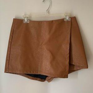 Faux Leather Skirt/Shorts